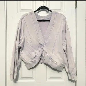 Free People Lavender Twist Front Sweatshirt 🪻 thumbnail 1