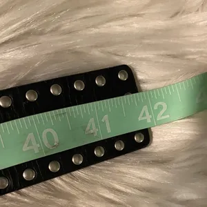 Black Studded Leather Belt with Decorative Round Buckle thumbnail 8