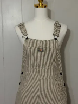 Dickies Women’s Regular Fit Hickory Stripe Bib Overalls Size XS thumbnail 4