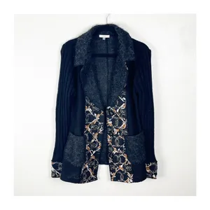 SIONI Black Long Sleeves Embroidered Details Long Sleeves Cardigan Small Boho thumbnail 10