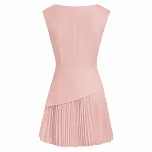 NWT Cider Pink Boat Neck Pleated A-Line Mini Dress Size S US 4 Coquette Ballet thumbnail 2