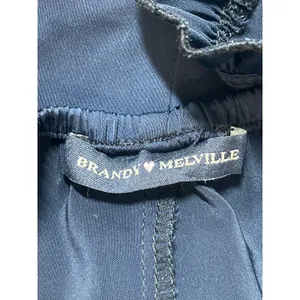 Brandy Melville Poppy Womens Navy Blue Ruffle Hem Elastic Waist Mini Shorts XS/S thumbnail 4
