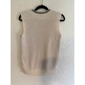 Tory Burch Sweater Vest Multicolor XS Womens Geometric Plaid Layering Knit thumbnail 10