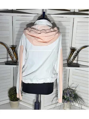 Hollister windbreaker jacket peach hoodie zip mock neck activewear outerwear M thumbnail 2