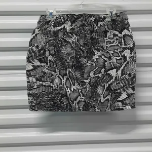 Y2K Snake Print Short Skirt Women's Size Large Black Gray Biker Moto Grunge thumbnail 5