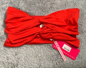 NWT Beginning boutique Red Twist Bandeau Top Havanna 6 thumbnail 1