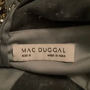 Mac Duggal 6 Silver Gray Gold Beaded Illusion Cap Sleeve Column Gown Maxi Dress thumbnail 14