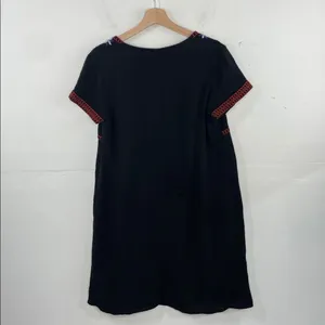 Old Navy Black Mini Dress with Multicolor Floral Embroidery boho size Medium thumbnail 9