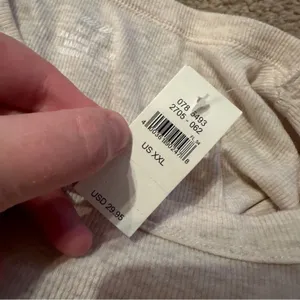 Aerie Cream Long Sleeve Ribbed Knit Crewneck Pullover Top Sz‎ XXL NEW thumbnail 10