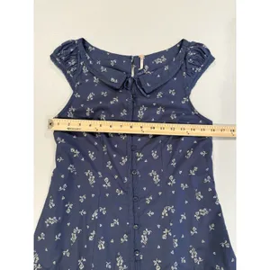 Free People x Revolve Beasley Mini Dress Womens XS Navy Floral Twee Coquette thumbnail 7