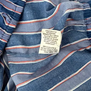 NATALIE MARTIN Amelia Top Batik Stripe Navy Cotton Tassel Tie Blouse Top Small thumbnail 14