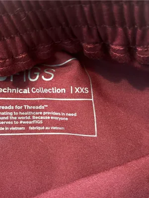 FIGS Yola High-Rise Slim Scrub Pant in burgandy size XXS NWOT thumbnail 7