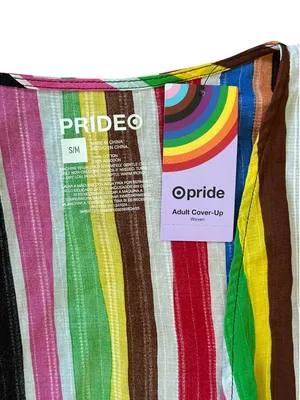 NEW Target Pride Adult Short Sleeve Cover Up Striped Size S/M thumbnail 11