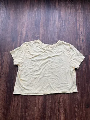 Lucky Brand Women’s Butter Yellow “Malibu” Graphic Cropped T-Shirt - Size S thumbnail 2
