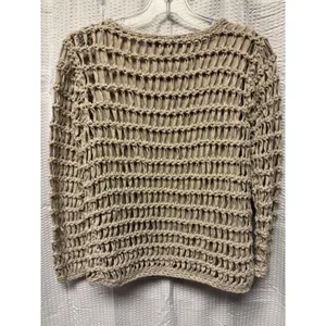 John Paul Richard‎ Women's Sweater Petite SZ S Beige Fisherman Mesh Open Knit thumbnail 8
