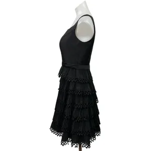 Sherri Hill Black Sleeveless Ruffle Tiered Fit & Flare Prom Mini Dress Size 8 thumbnail 2