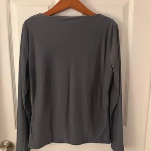 Large Abercrombie & Fitch Soft Matte Grey Square Neck Long Sleeve Shirt thumbnail 3