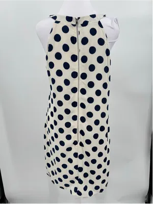 Polka Dot Dress Cream & Navy Blue Halter Neckline Sleeveless Pink Owl Medium thumbnail 2