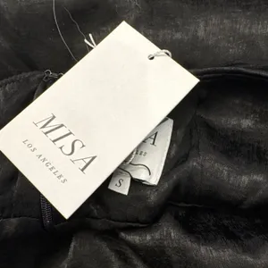 USA Made MISA Black‎ Satin Special Occasion Backless Jumpsuit Wide Leg Sandra thumbnail 8