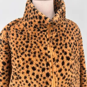 Billabong Faux Fur Leopard Pullover 1/2 Half Zip Sweater Size XL thumbnail 3