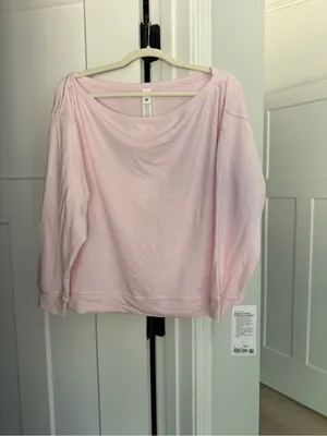 Lululemon becalm oversized boatneck long sleeve sweatshirt NEW NWT pink bllp thumbnail 3