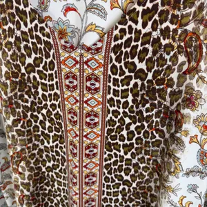 Chicos Mixed Print Blouse Size 2 Large Leopard Floral Paisley Stretch Boho Comfy thumbnail 2