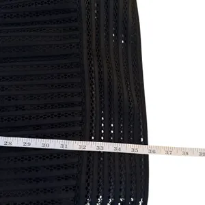 J.Crew Black Eyelet Striped V-Neck Fit &‎ Flare Dress Size 2 LBD Cocktail Event thumbnail 11
