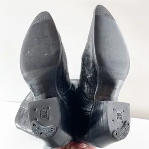 Dan Post Leather Exotic Lizard Skin Mid Calf Western Cowboy Boots Blacs 6.5 thumbnail 7