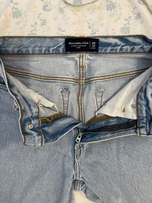 Abercrombie & Fitch Light Blue Straight Leg Jeans thumbnail 6