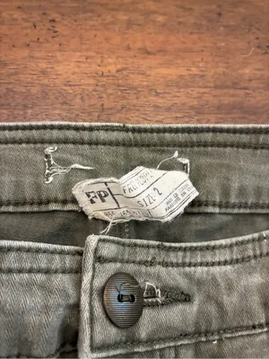 Free People Jeans Women’s 2 Patchwork Utility Pants Green thumbnail 2