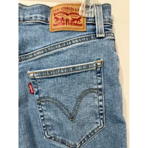 Levi's Ribcage Straight Ancle Jeans Size 27 Distressed Raw‎ Hem High Rise thumbnail 4