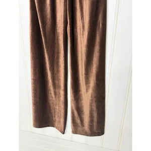 Earthbound Trading Co Brown Velvet Corduroy Wide Leg Overalls Jumpsuit Small NEW thumbnail 7