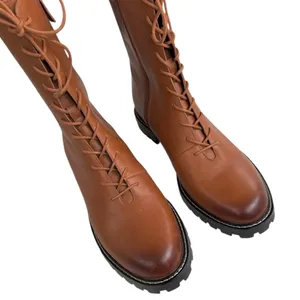 EUC J. Crew Leather Gwen Lace Up Lug Sole Mid-Calf Boots Brown Size 10 thumbnail 7
