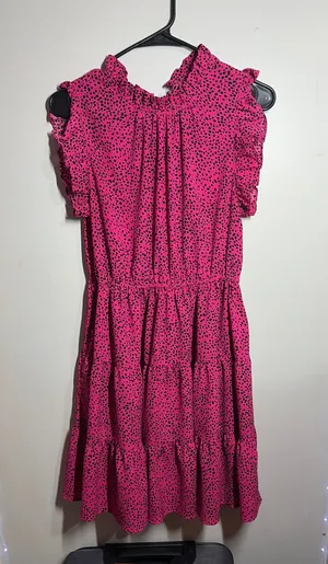 Pink pocket dot dress thumbnail 1
