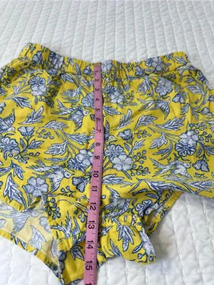 Universal Threads Waistband Yellow Floral High-Rise Pull-On Shorts Summer Size M thumbnail 4