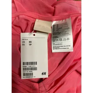H&M Women Top XS Hot Pink Viscose Blend Sleeveless Draped Camisole Fit Tank thumbnail 5