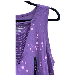 Torrid Slasher Purple Pink Tie Dye Distressed Slim Fit Tank Top 2X 18/20 NWOT thumbnail 3