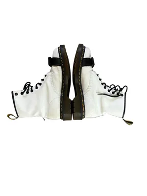 Dr Doc Martens 1460 White Black Crackle Patent Lamper Smooth Leather Womens 7 thumbnail 5