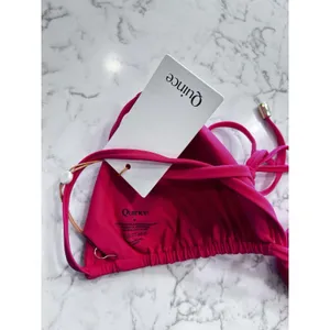 NWT Quince Magenta Italian Triangle Bikini Top Size Medium thumbnail 3
