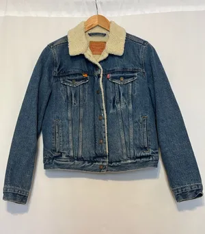 Levi's Sherpa Trucker Denim Jacket Blue Size Small thumbnail 1