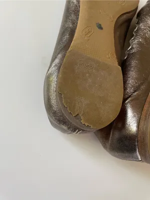 Chloé Lauren Metallic Bronze Leather Scalloped Ballet Flats Size 39.5 / US 9 thumbnail 8