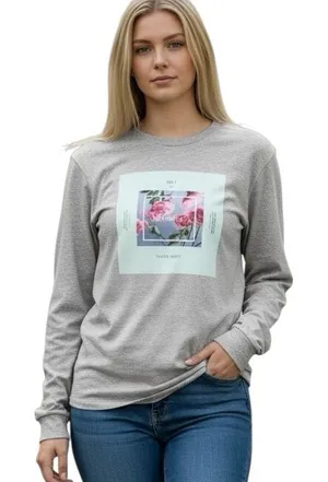 Taylor Swift Lover Era Awesome Gray Long Sleeve Roses Tee Shirt S thumbnail 1
