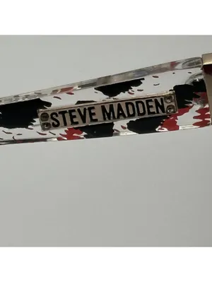 Steve Madden Oversized Cat Eye Sunglasses Black Clear Red Patterned Frames thumbnail 6