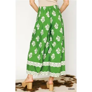 Umgee Floral Pleated Wide-Leg‎ Pants thumbnail 2