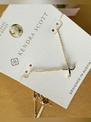 Kendra Scott Hockey Stick Pendant Necklace and Earrings Gold/Silver Matching Set thumbnail 5