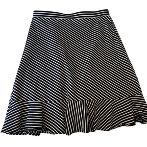 Talbots Navy White Striped Ruffle‎ Hem Midi Skirt Career Casual Women thumbnail 3