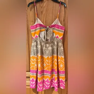 Trina Turk Gypsum Cut-Out Stretch Silk Lined Mini‎ Dress in Cactus Flower Size 6 thumbnail 11