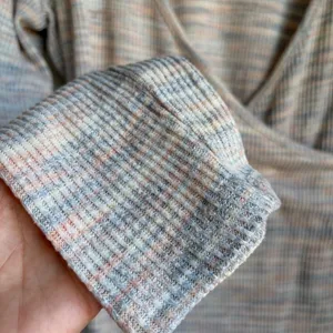 MADEWELL Space-Dye Pastel Faux Wrap Soft Rainbow Long Sleeve Knit Top Womens XL thumbnail 7
