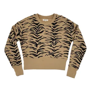 Madewell Crop Sweatshirt Size XS Tiger Stripe AF979 Long Sleeves Cropped Fit thumbnail 3