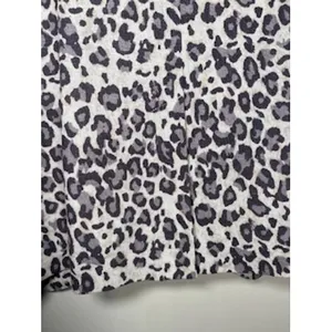 RACHEL ZOE Blazer‎ Large Grey Leopard Print Linen Blend Open Front Chic Career thumbnail 5